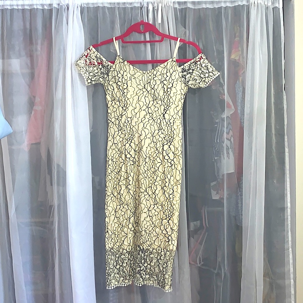 Couture Black and White Midi Dress (NWT)